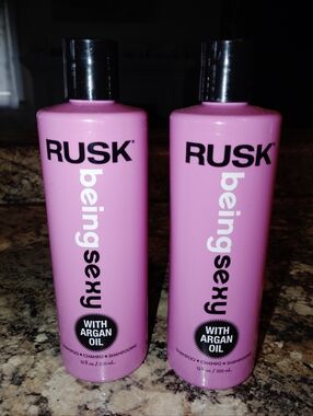 Rusk Being Sexy Shampoo Set with Argan Oil - Pink Set 2 New